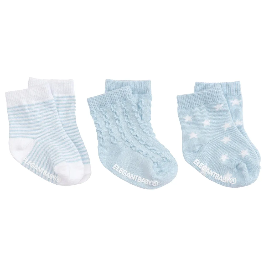 3 Pack Blue Socks