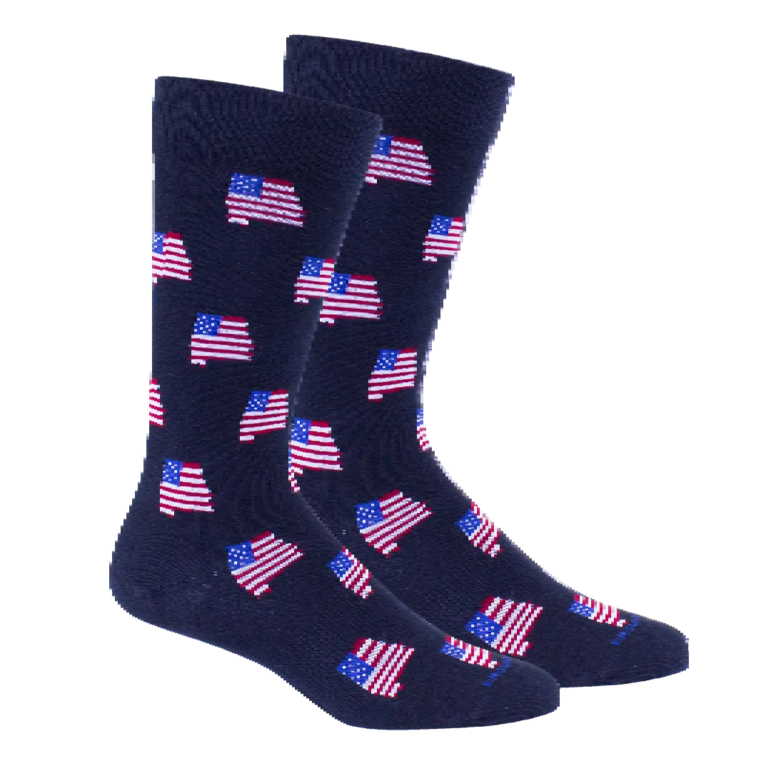 Alabama USA Flag Crew Socks