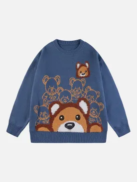 AlanBalen® - Flocked Bear Sweater