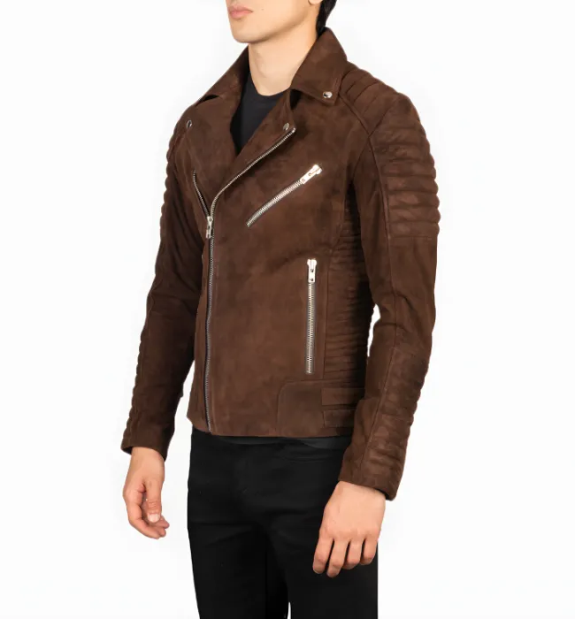 Armand Mocha Suede Biker Jacket