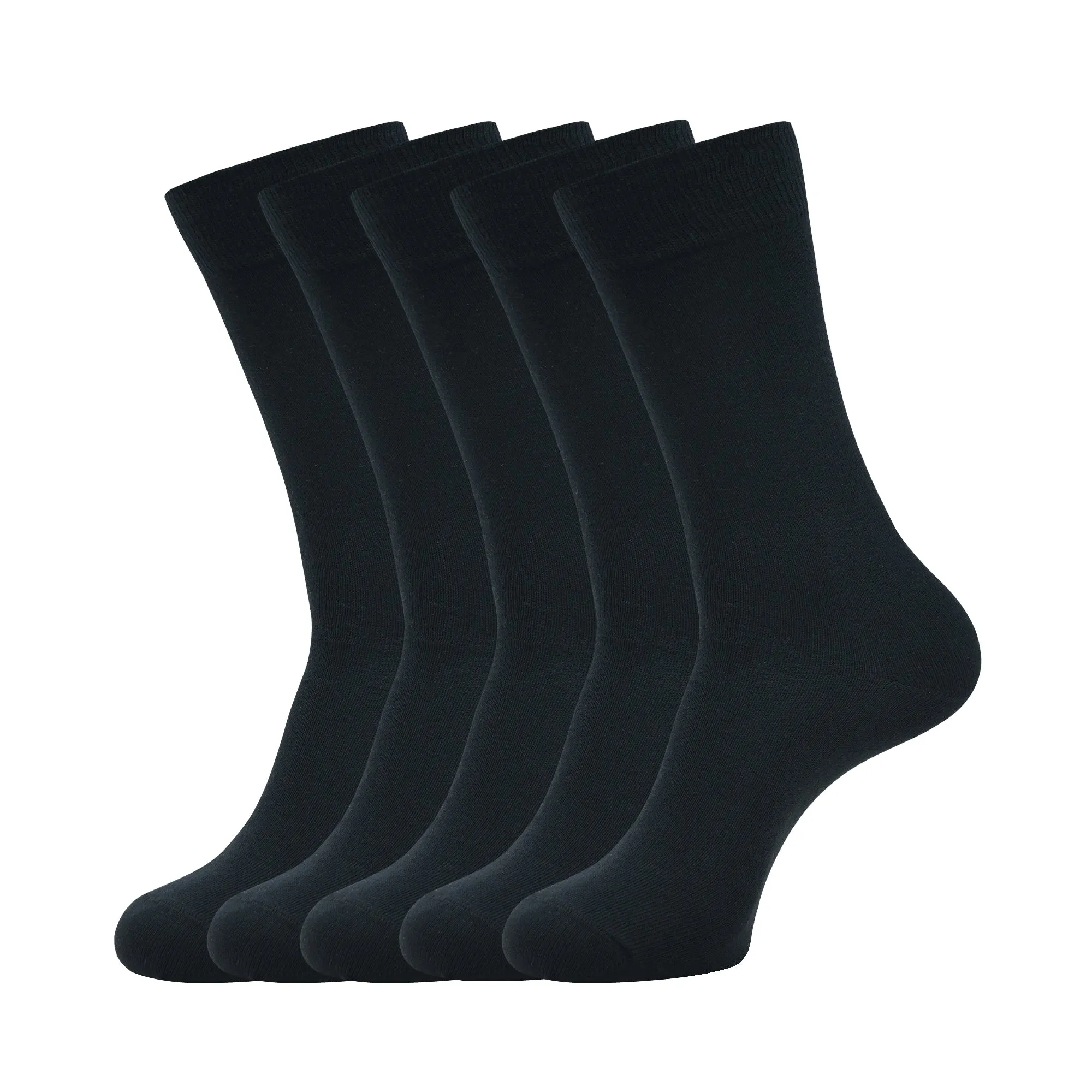 Balenzia Comfortable Solid color Crew length School Socks for Kids (Pack of 5)- Black, White (5N/1U)