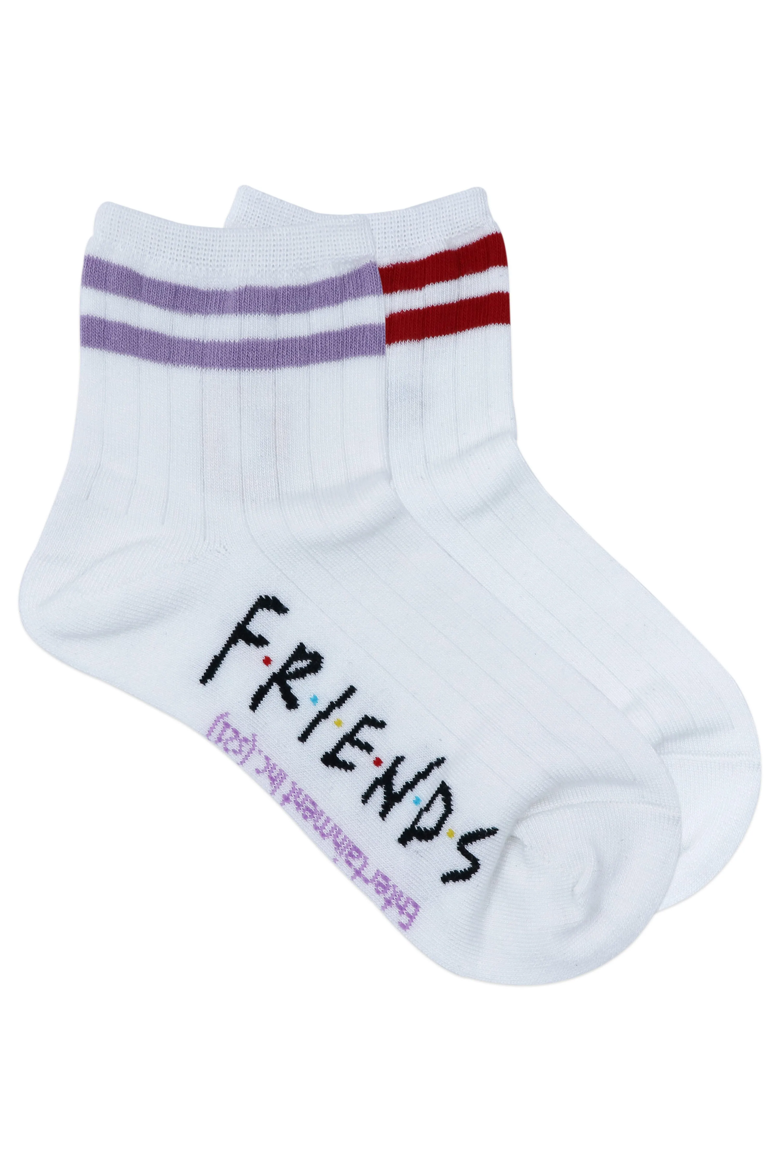 Balenzia x Friends Central Perk & Picture Frame High Ankle Socks for Women (Pack of 2 Pairs/1U) - White