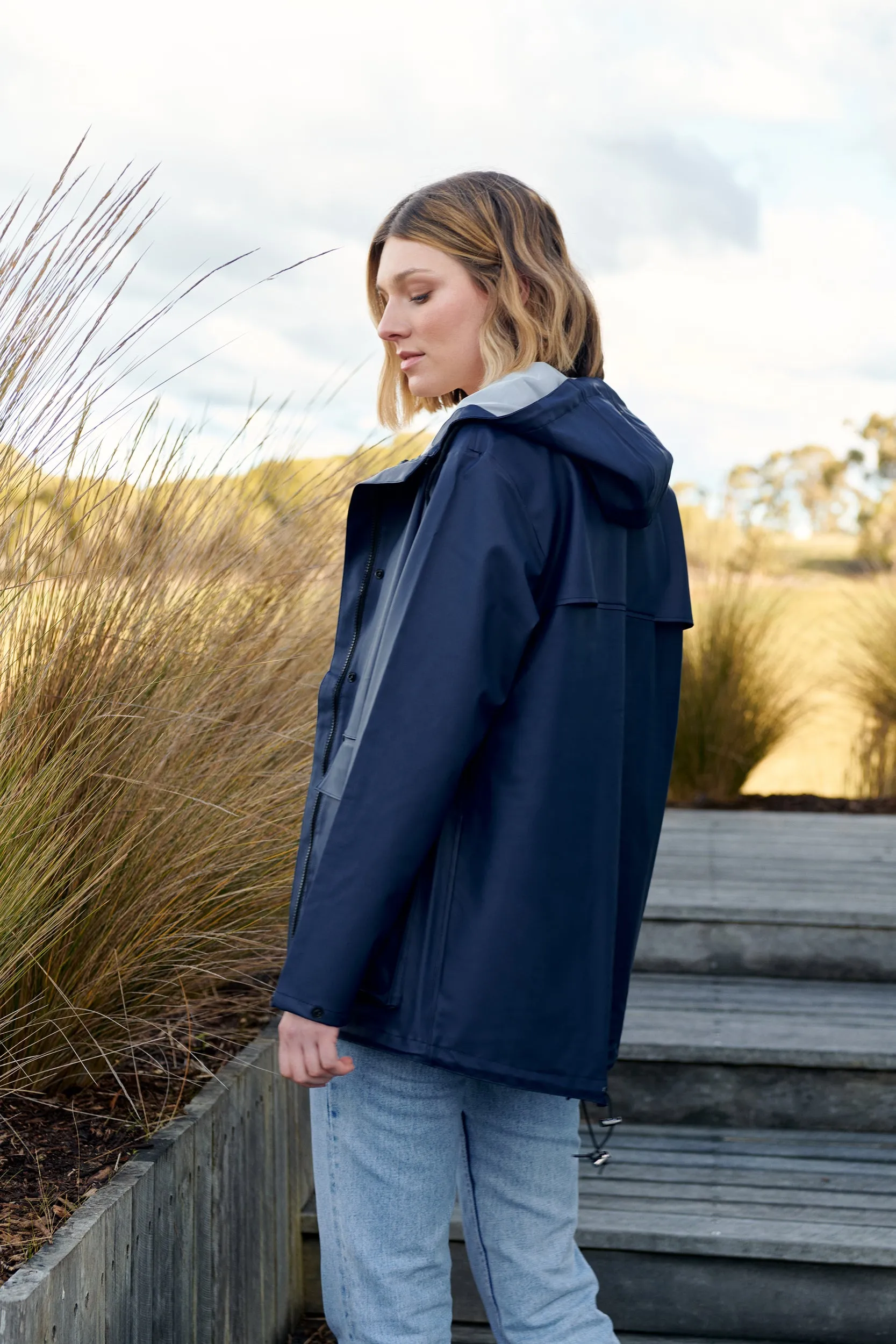 Bright Navy Raincoat