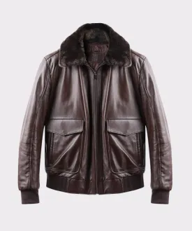 Brown Lambskin Aviator Flight Pilot Jacket