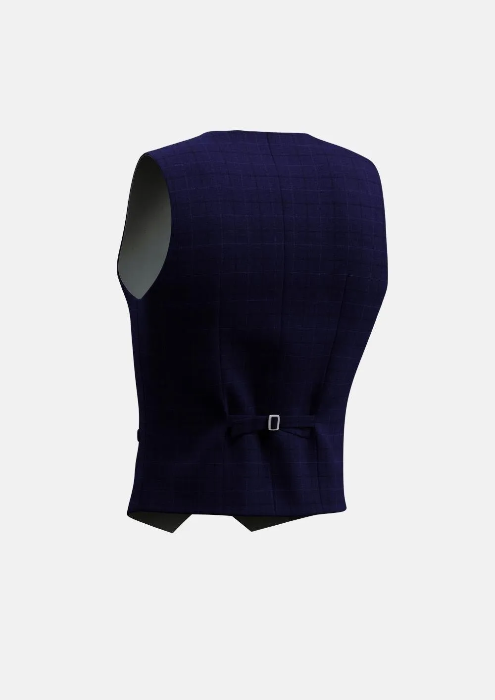 Deep Blue Flannel Windowpane Vest