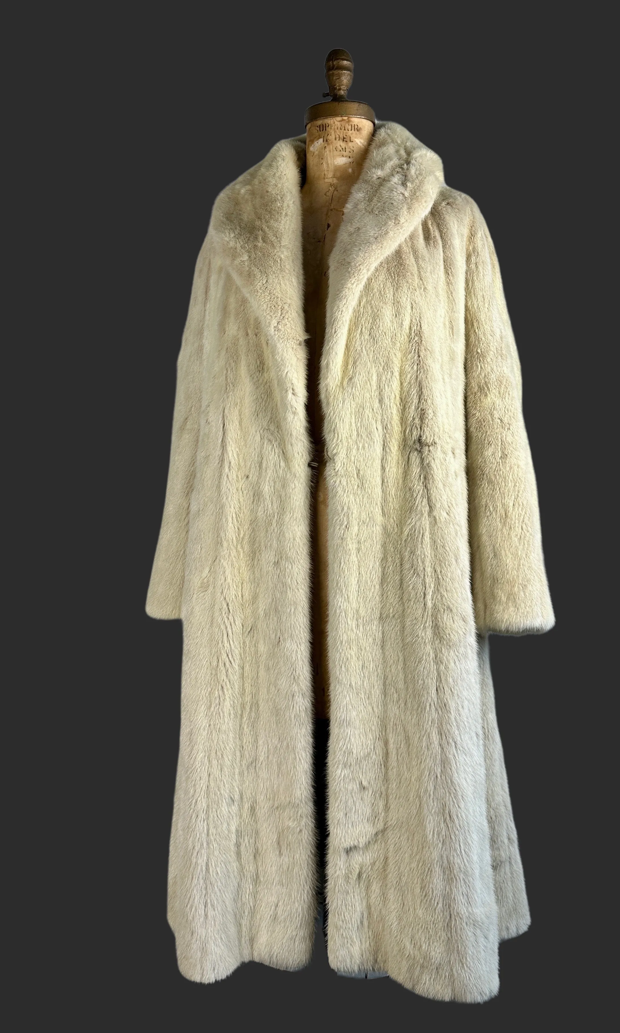 HALSTON 70s Mink Fur Maxi Coat • Medium