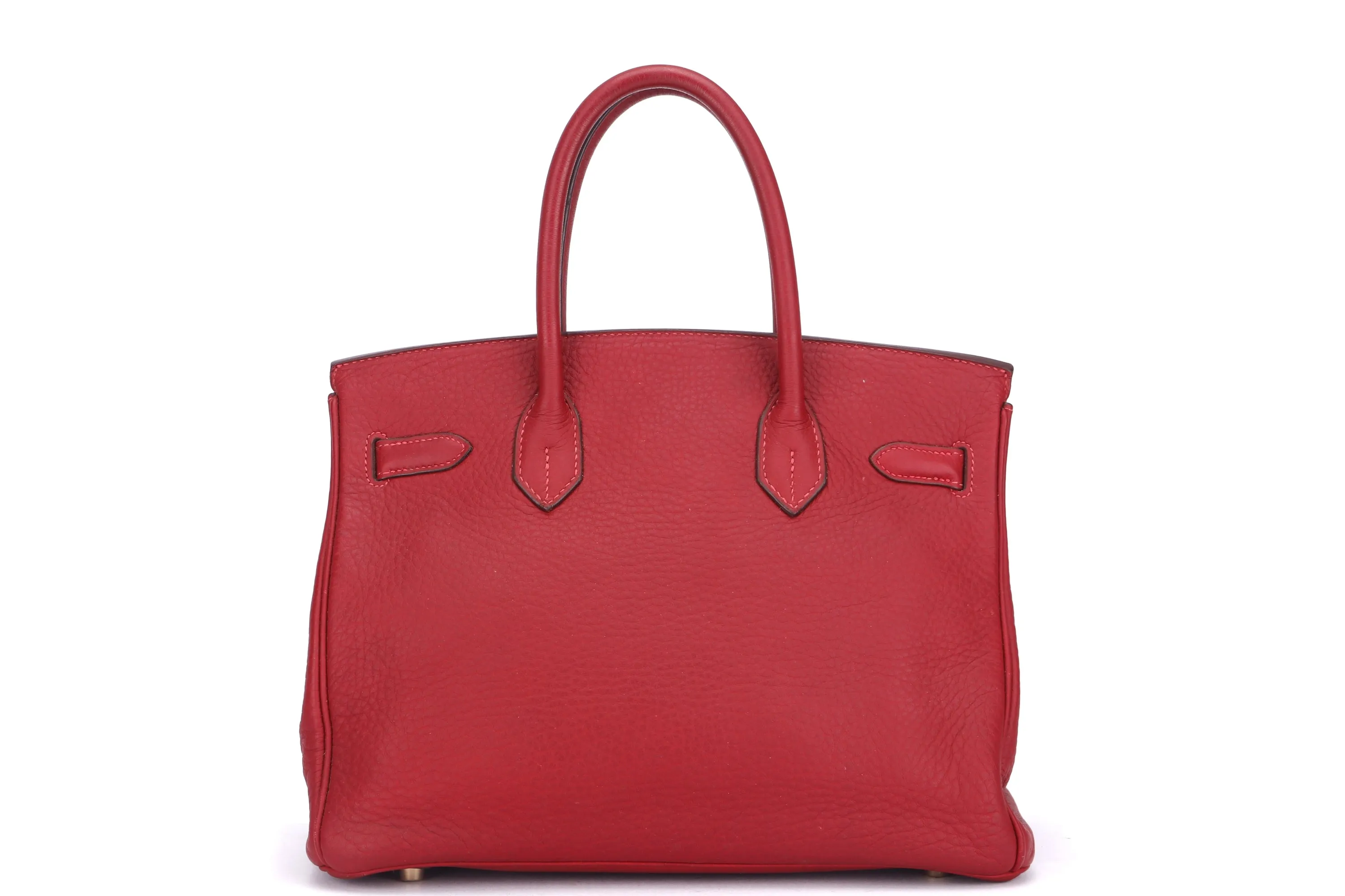 HERMES BIRKIN 30 (STAMP I (2005)) ROUGE GARANCE FJORD LEATHER GOLD HARDWARE, WITH KEYS, LOCK, RAINCOAT & DUST COVER