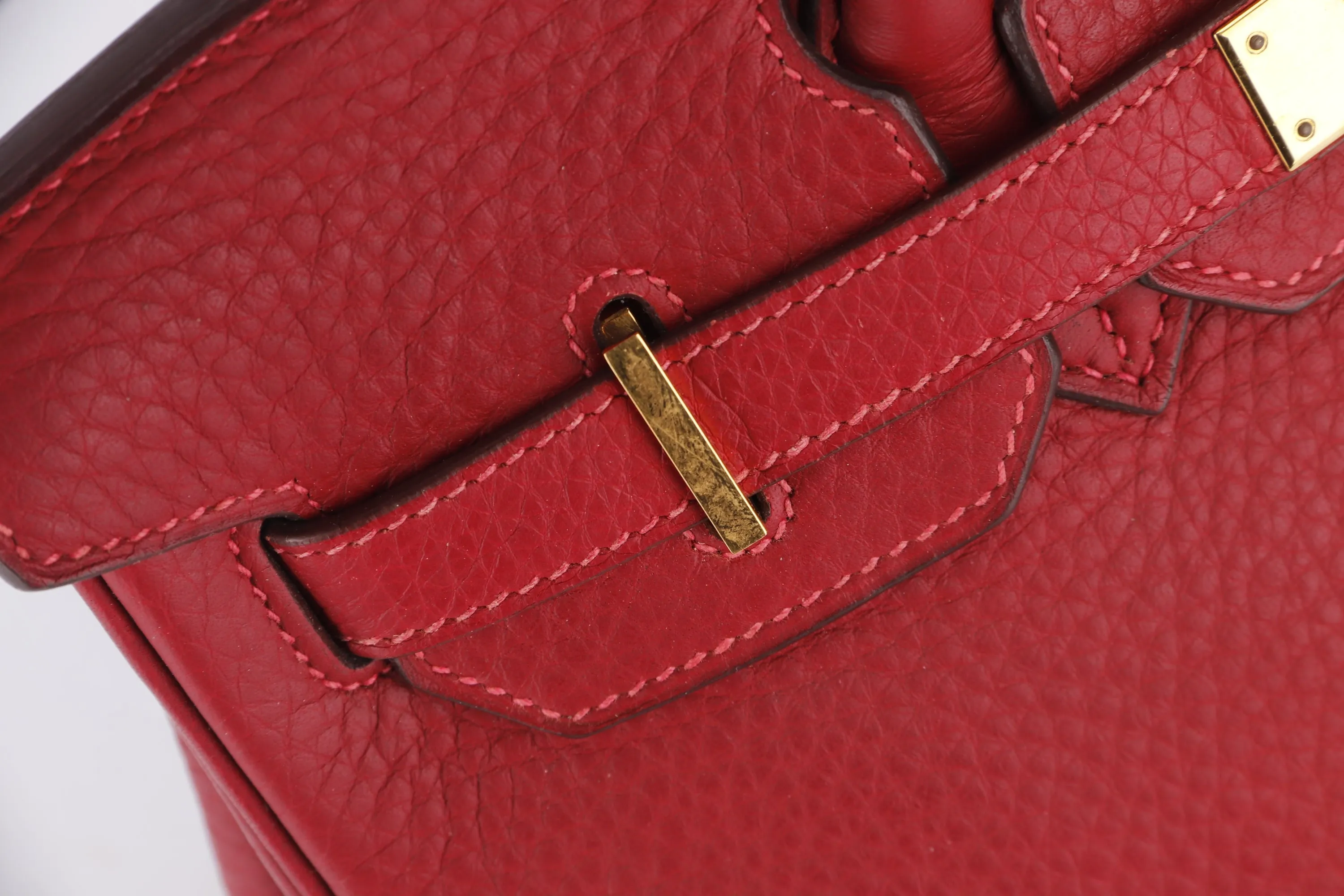 HERMES BIRKIN 30 (STAMP I (2005)) ROUGE GARANCE FJORD LEATHER GOLD HARDWARE, WITH KEYS, LOCK, RAINCOAT & DUST COVER