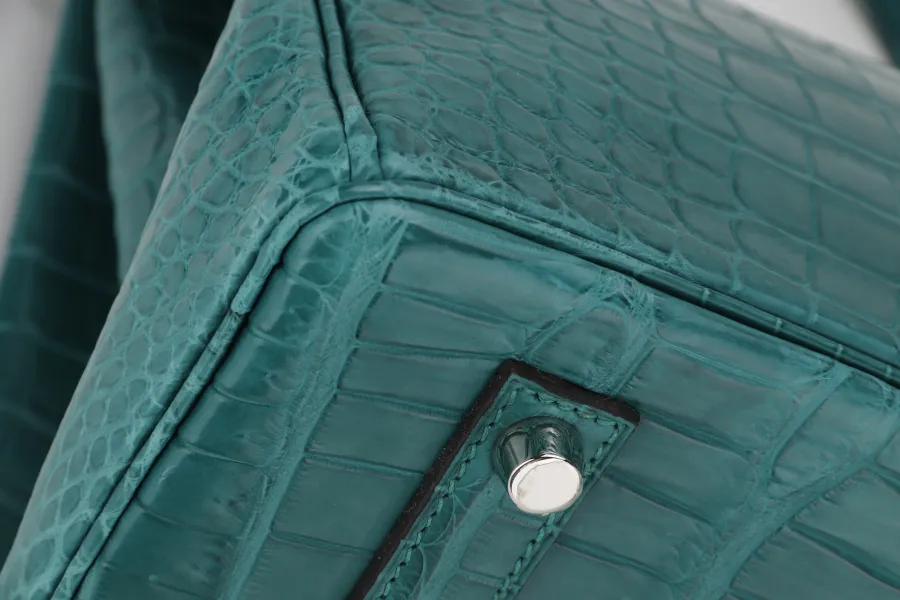 HERMES BIRKIN 35 MALACHITE MATTE POROSUS PALLADIUM HARDWARE STAMP T (2015) WITH LOCK&KEYS, DUST COVER AND RAINCOAT