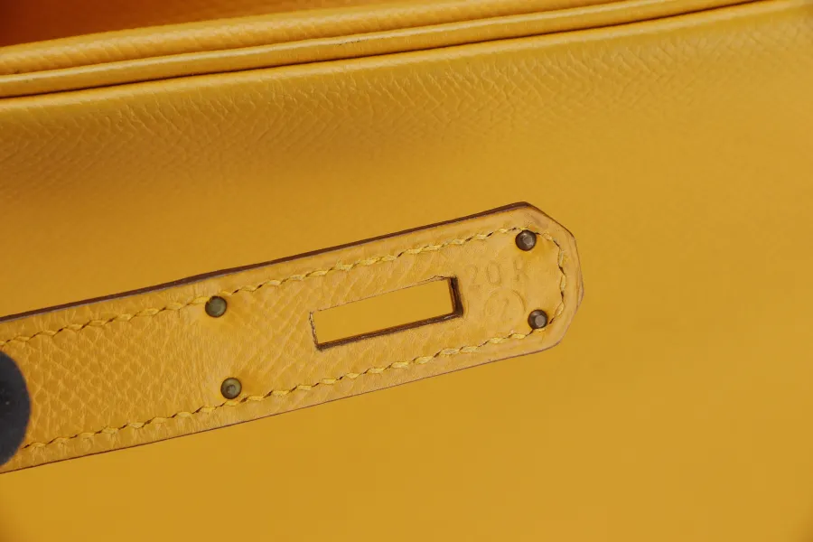 HERMES BIRKIN 35 (STAMP Z CIRCLE) YELLOW MUSTARD COURCHEVAL LEATHER GOLD HARDWARE WITH KEYS&LOCK, RAINCOAT & DUST COVER