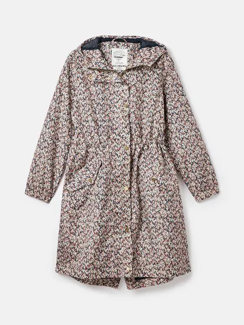 Joules Holkham Waterproof Packable Raincoat With Hood - Ditsy Floral