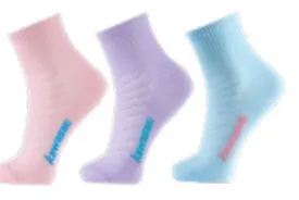 Kawasaki badminton  socks cotton K1F10-A6202-1 pink/blue/purple 3pack