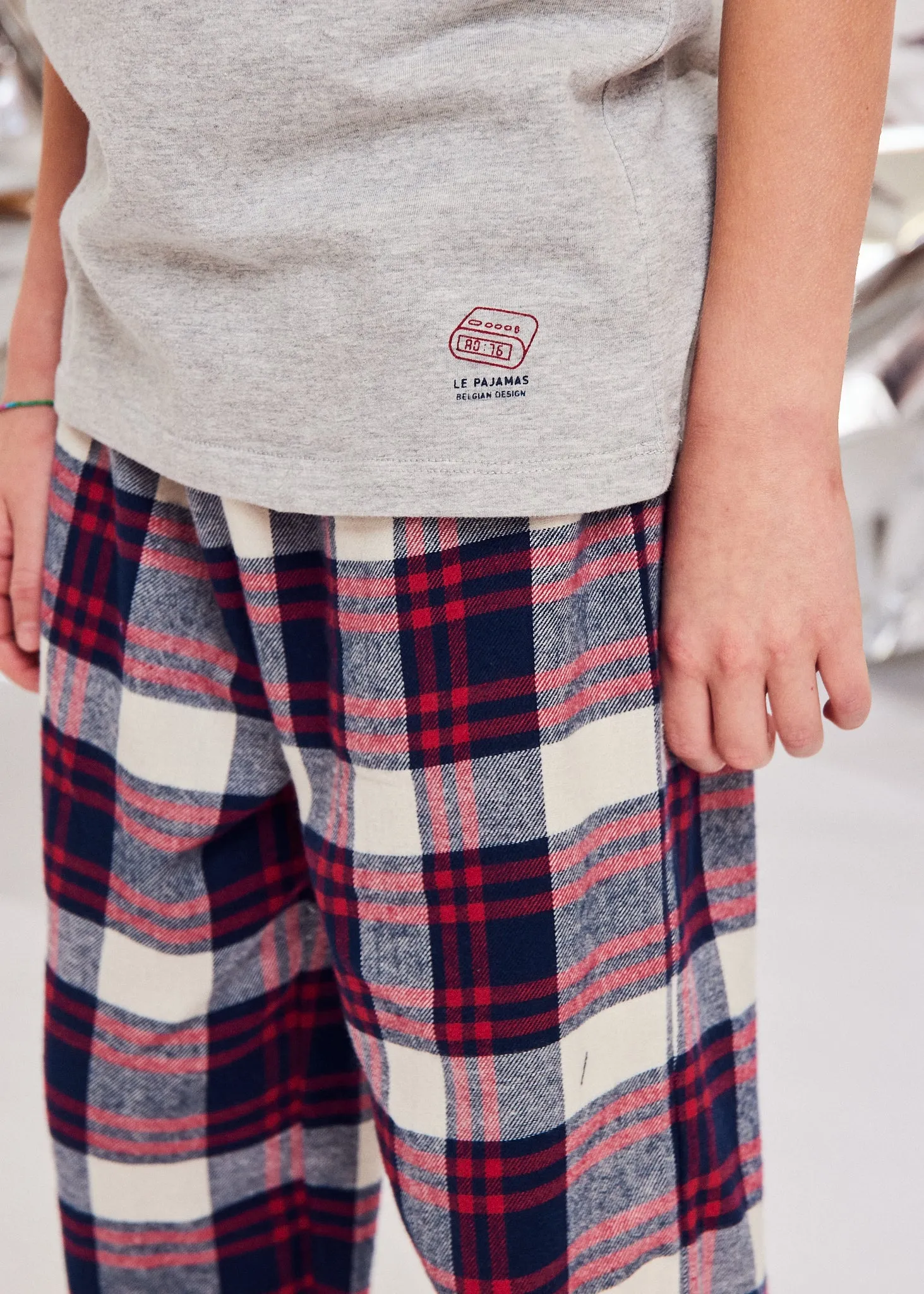 le pajama pants   t-shirt - navy cruz check