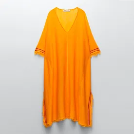 Linen Knit Kaftan Dress