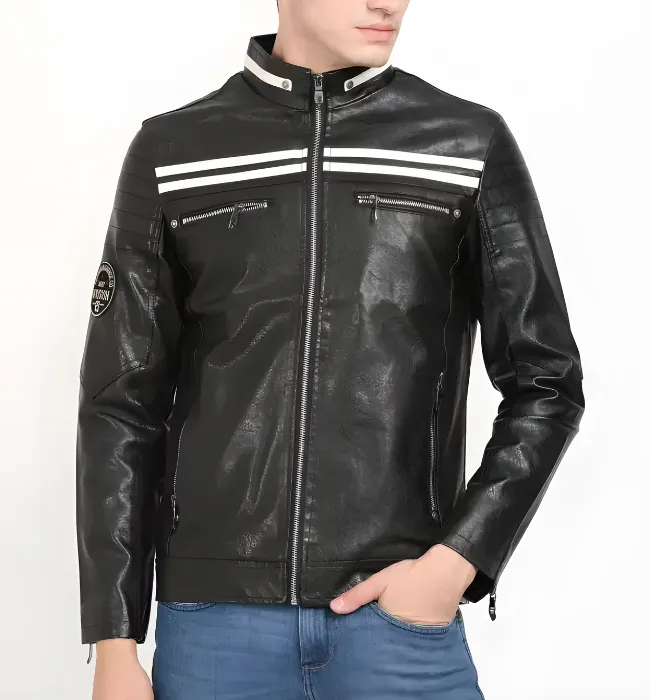 Men Genuine Brown Biker Casual Stylish Leather Jacket