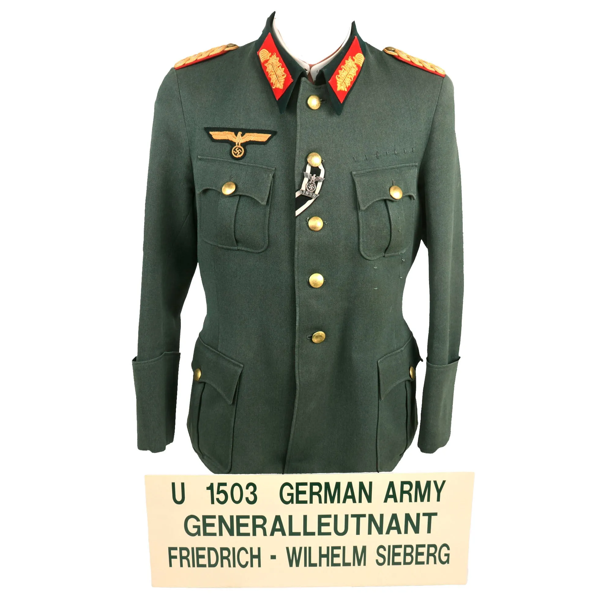 Original German WWII 14th Panzer Division Commander Generalleutnant Friedrich W. Sieberg Uniform Tunic - Formerly Part of the A.A.F. Tank Museum