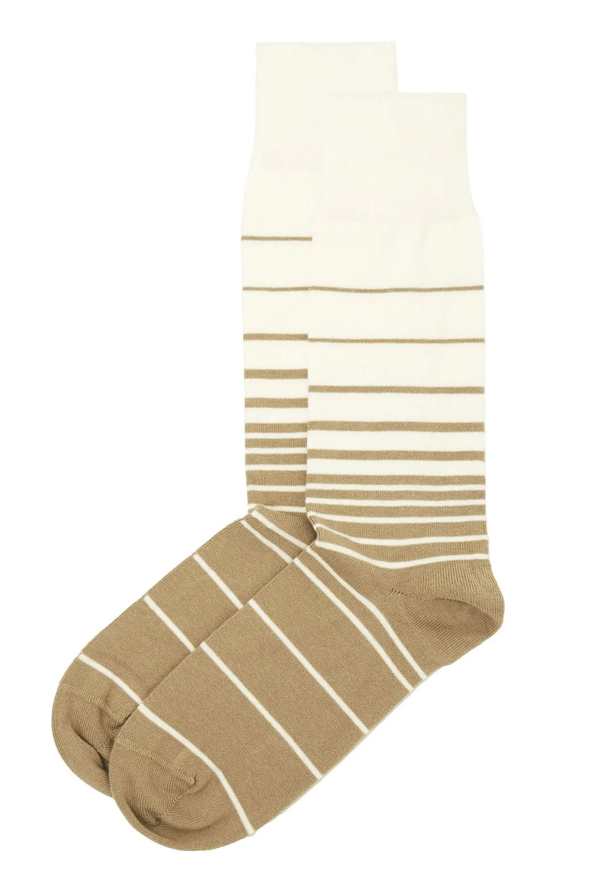 Retro Stripe Men's Socks - Cream