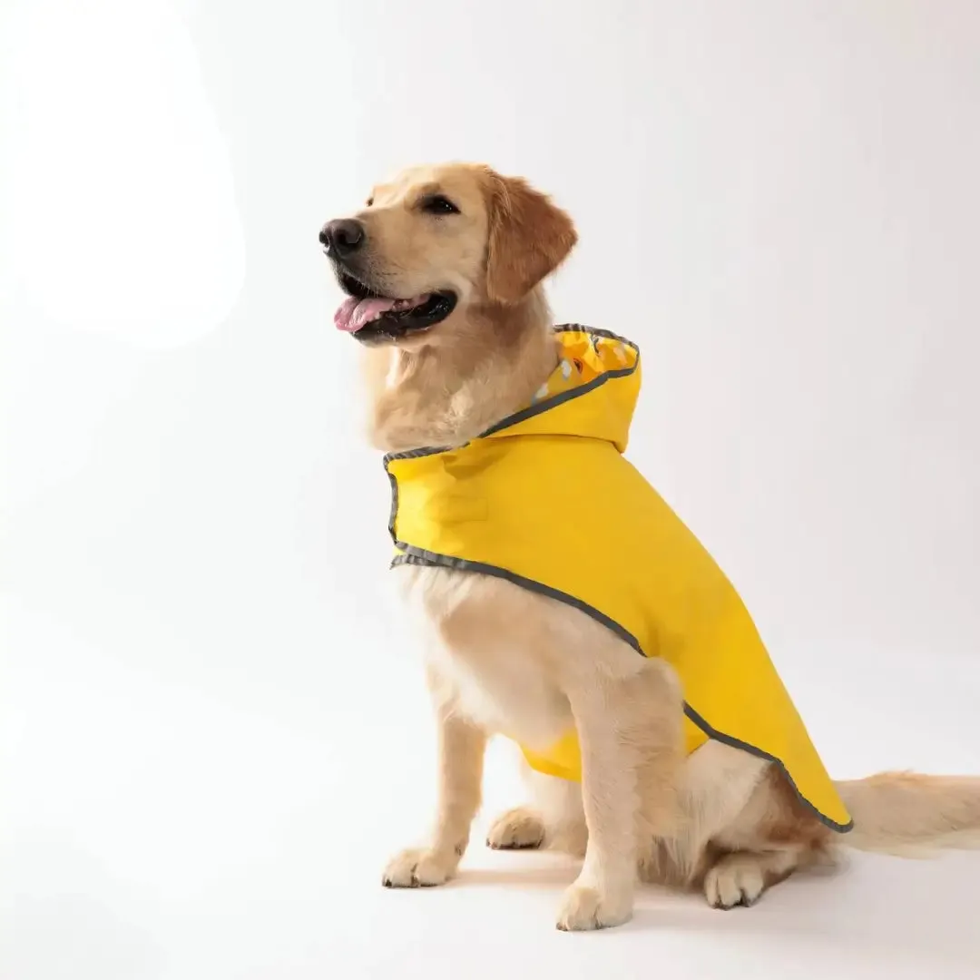 Stylish Waterproof Dog Raincoat with Reflective Trim